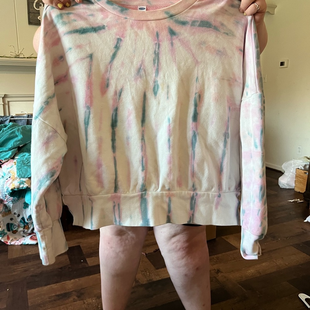 Old Navy Pastel Tie-Dye Sweatshirt - Pink & Teal